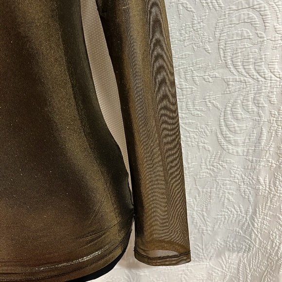 Porridge clothing gold shimmer‎ sheer top, size XXS, NWT - Picture 6 of 14